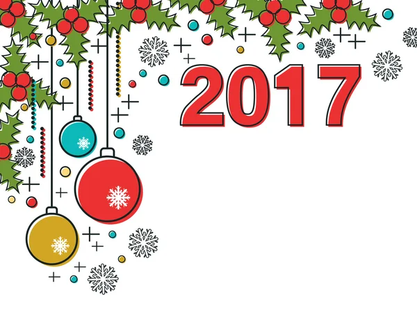 Kerstmis en Nieuwjaar 2017 vector-achtergrond — Stockvector