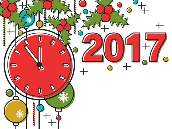 Navidad y Año Nuevo 2017 vector de fondo — Vector de stock