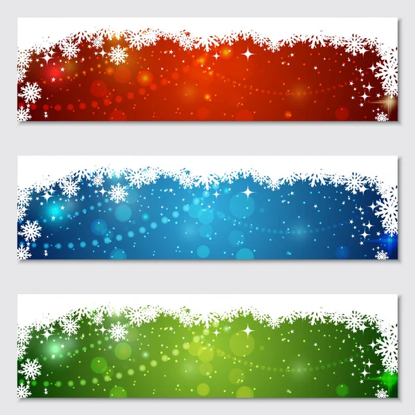 Navidad y Año Nuevo banners vectoriales conjunto — Vector de stock