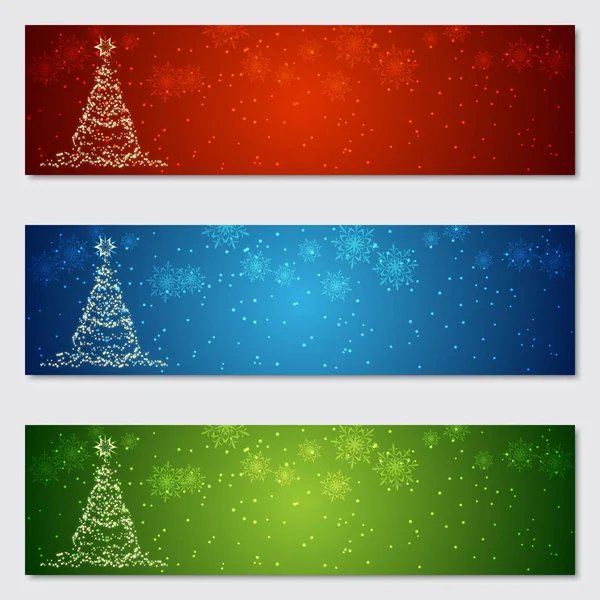 Різдво і Новий рік барвисті векторні банери — стоковий вектор
