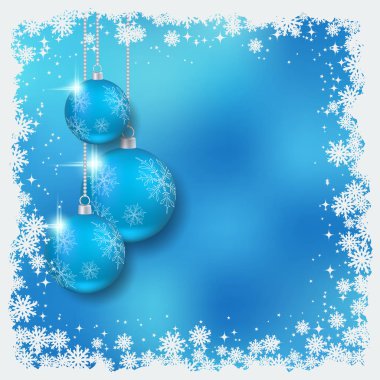 Noel ve yeni yıl mavi bulanık vektör arka plan