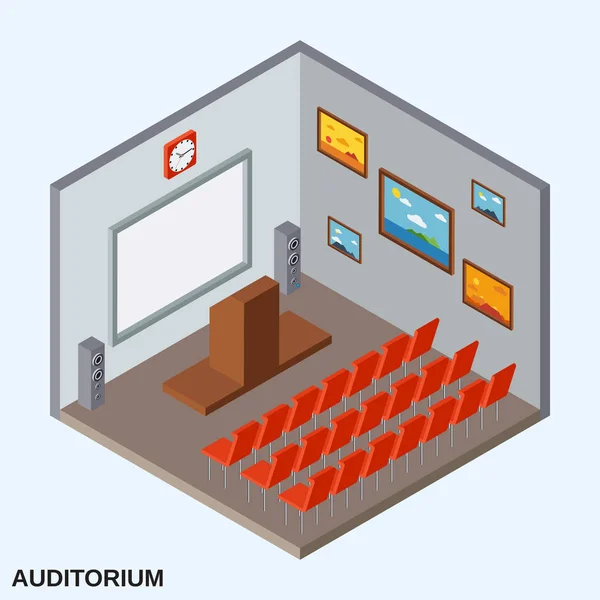 Auditorium isometrische vectorillustratie — Stockvector