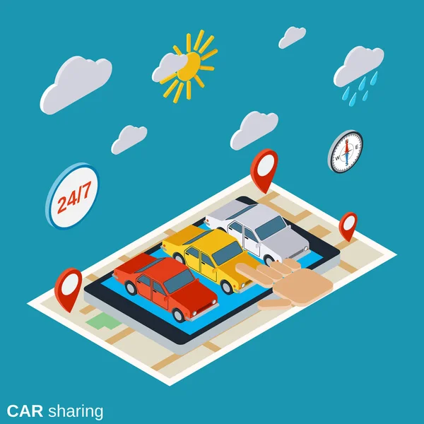 Concetto vettore di car sharing — Vettoriale Stock