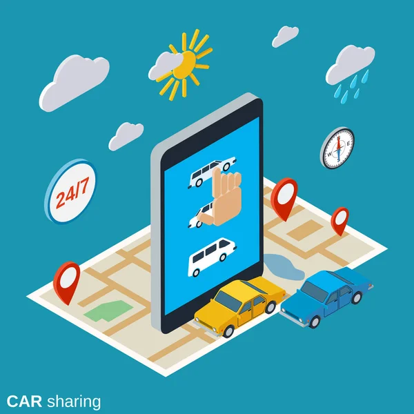 Concetto vettore di car sharing — Vettoriale Stock