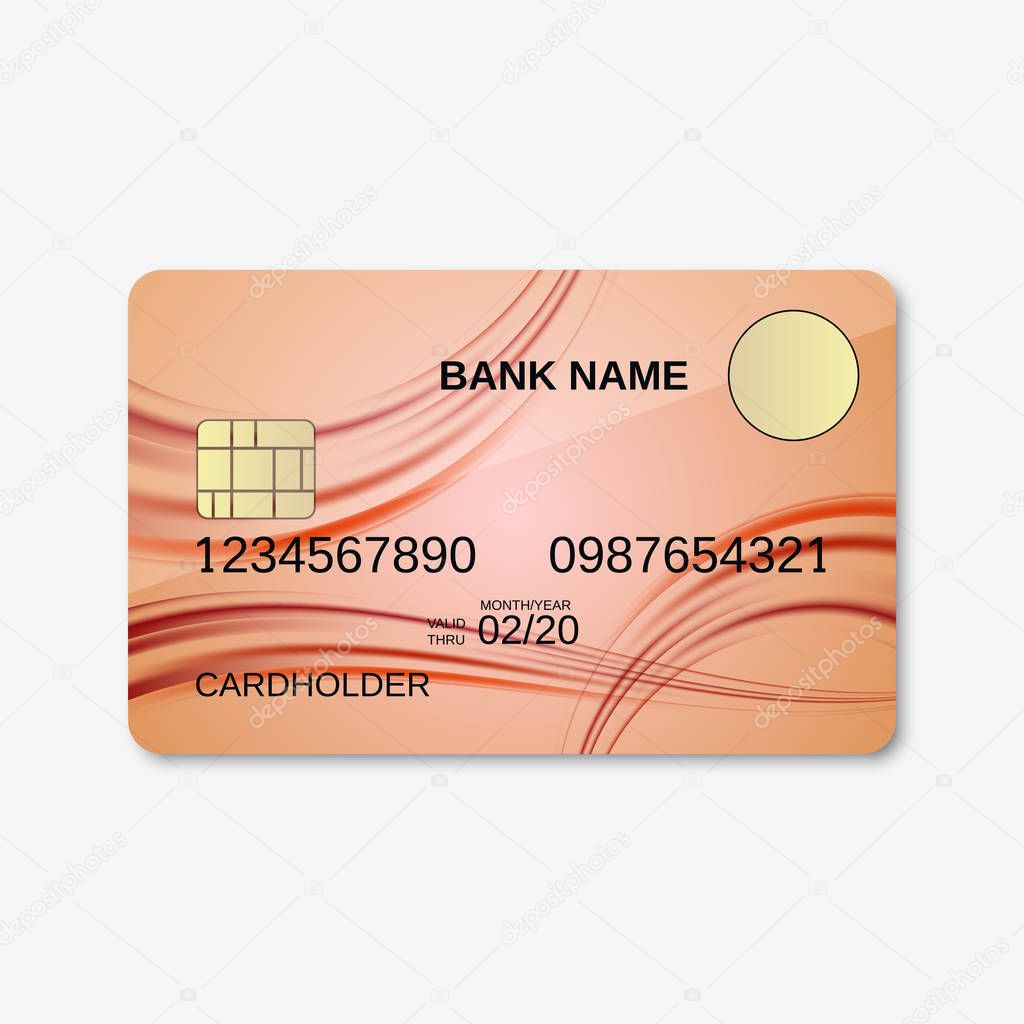 Bank card, credit card, discount card design template