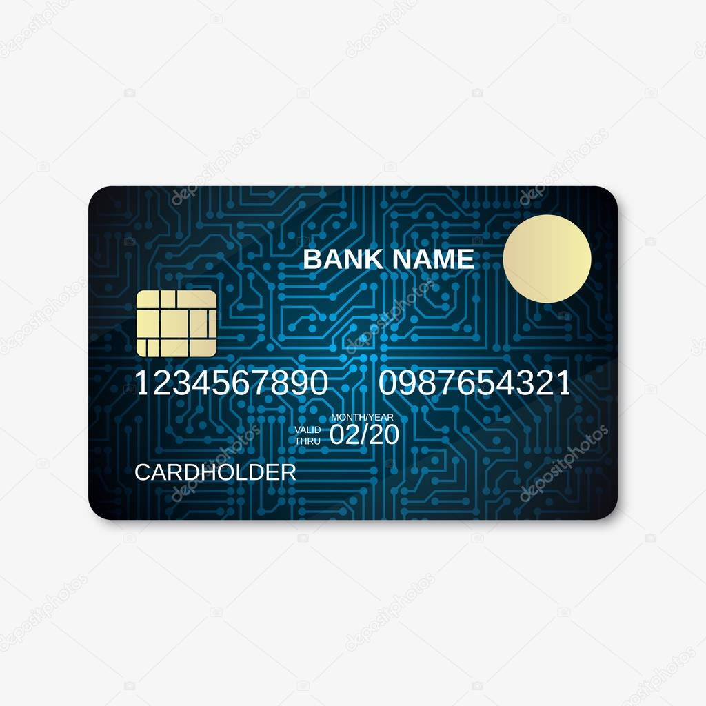 Bank card, credit card, discount card design