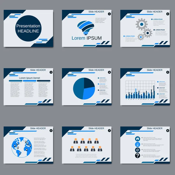 Presentación profesional de negocios, presentación de diapositivas — Vector de stock