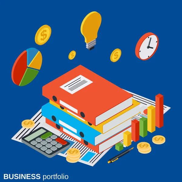 Επιχειρηματικού χαρτοφυλακίου χρηματοοικονομικών στατιστικών, ανάλυση, διαχείριση — Διανυσματικό Αρχείο