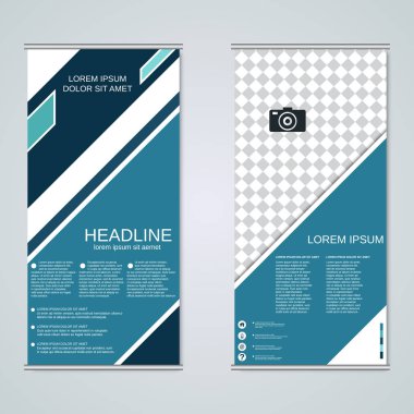 Modern roll-up banner tasarım vektör