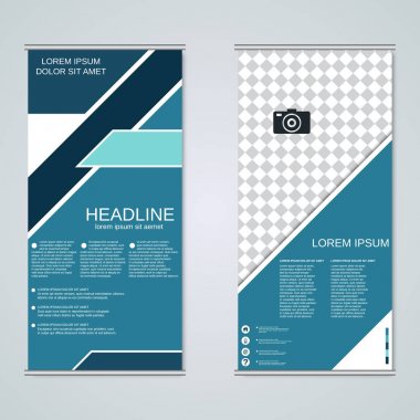 Modern roll-up banner tasarım vektör