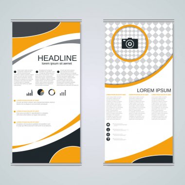 Modern roll-up banner tasarım vektör