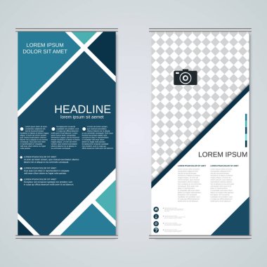 Modern roll-up banner tasarım vektör