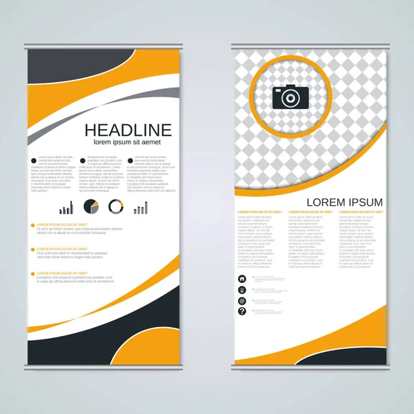 Modern roll-up banner tasarım vektör