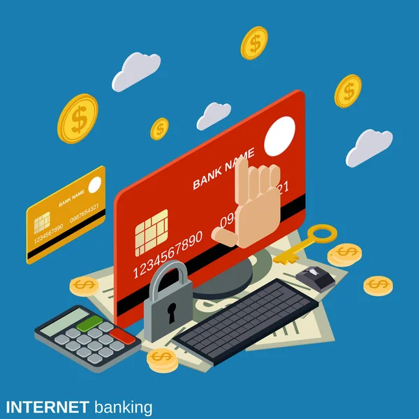 Internet banking, μεταφορά χρημάτων, οικονομική συναλλαγή διάνυσμα έννοια — Διανυσματικό Αρχείο