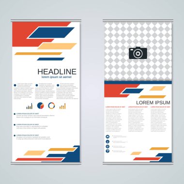 Modern roll-up banner tasarım vektör
