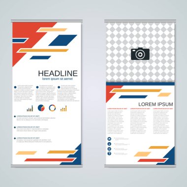 Modern roll-up banner tasarım vektör