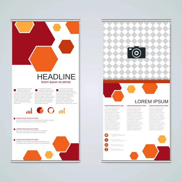 Design de vetores de banners roll-up modernos — Vetor de Stock