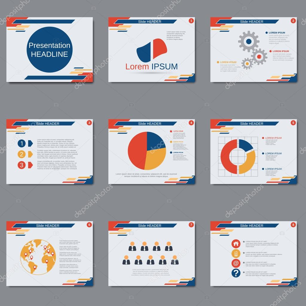 Professional business presentation, slide show vector template