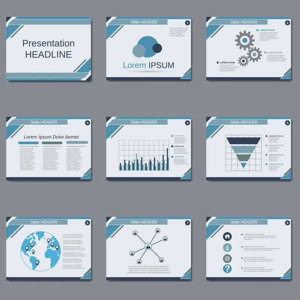 Presentación profesional de negocios, presentación de diapositivas plantilla de vector — Vector de stock
