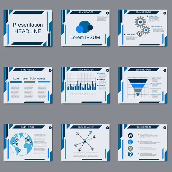 Présentation professionnelle de l'entreprise, modèle vectoriel diaporama — Image vectorielle