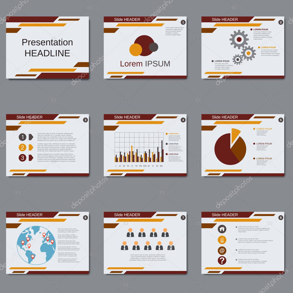 Professional business presentation, slide show vector template