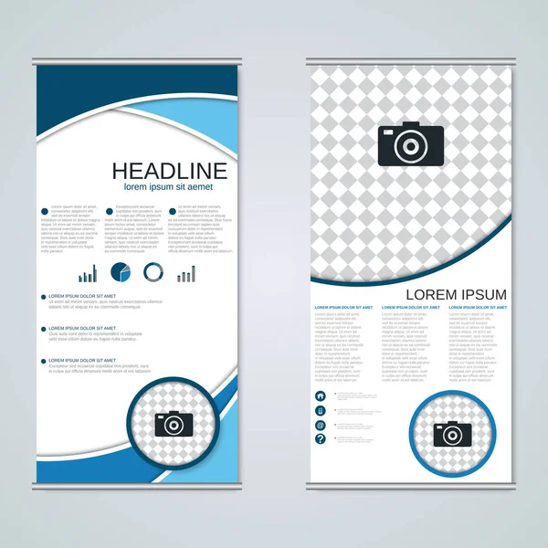 Modern roll-up business banners vector  template — Stock Vector