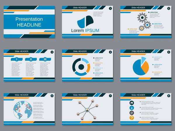 Modelo profissional de vetor de apresentação de negócios — Vetor de Stock