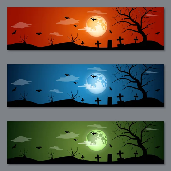 Halloween Banner Vektor-Design-Vorlagen — Stockvektor