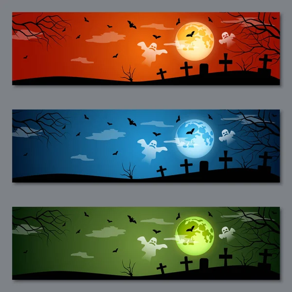Halloween banners vektor designmallar — Stock vektor