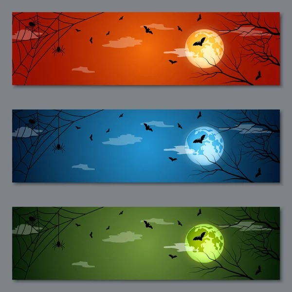 Halloween banners vektor designmallar — Stock vektor