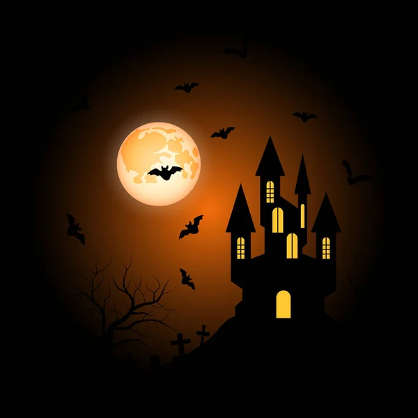 Halloween miedo noche vector fondo — Archivo Imágenes Vectoriales