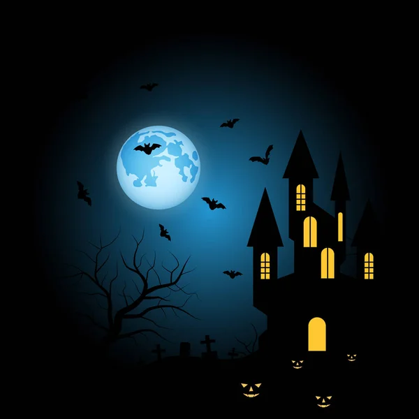 Halloween scary night vector background — Stock Vector