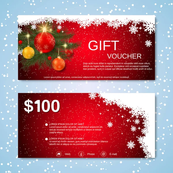 Modèle vectoriel de coupon de réduction de Noël et Nouvel An — Image vectorielle