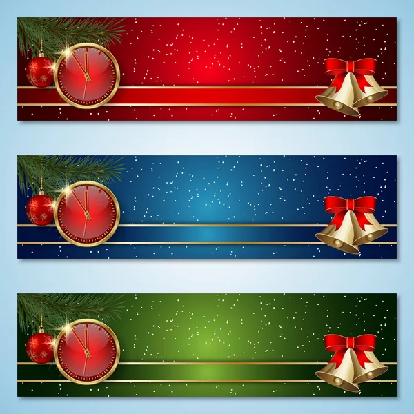 Ensemble de bannières vectorielles Noël et Nouvel An — Image vectorielle