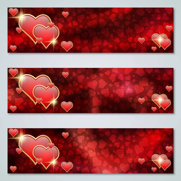 Valentine Day Vector Banners Templates Collection — Stock Vector