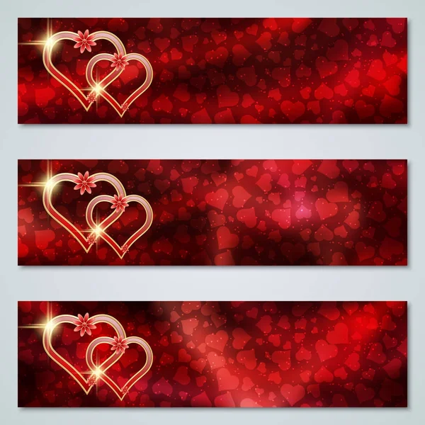 Valentine Day Vector Banners Templates Collection — Stock Vector