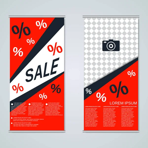 Plantilla de vector de banners empresariales roll-up moderna — Archivo Imágenes Vectoriales