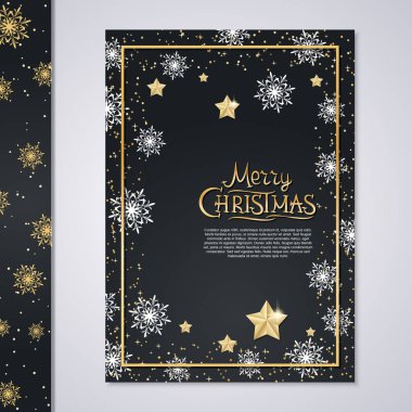 Noel ve Yeni Yıl broşürü, afiş, kitapçık, broşür kapak vektör tasarımı şablonu