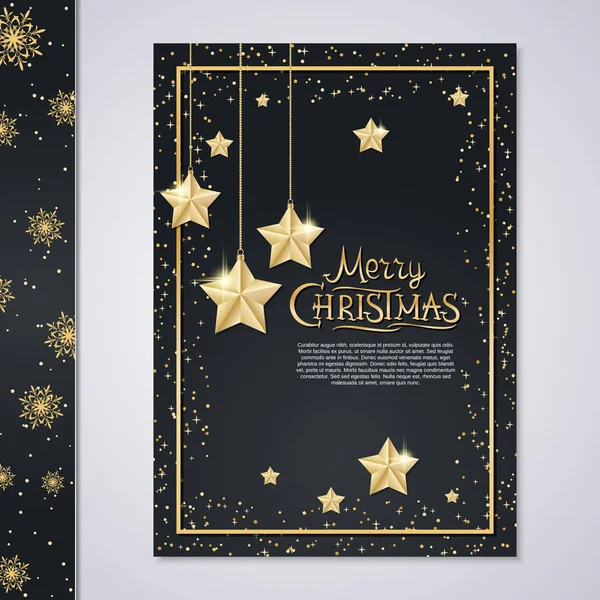 Flyer Weihnachten Und Neujahr Banner Booklet Broschüre Covervektordesign Vorlage — Stockvektor