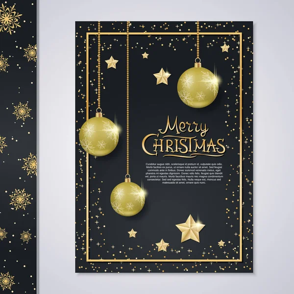 Brochure Noël Nouvel Bannière Livret Modèle Conception Vectorielle Couverture Brochure — Image vectorielle
