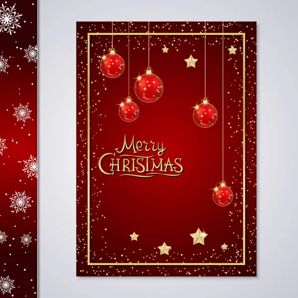 クリスマスと新年のチラシ バナー 小冊子 パンフレットカバーベクトルデザインテンプレート — ストックベクタ