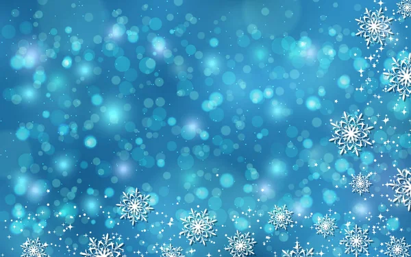 Navidad Año Nuevo Fondo Vector Borroso Elegante Con Estrellas Copos — Vector de stock