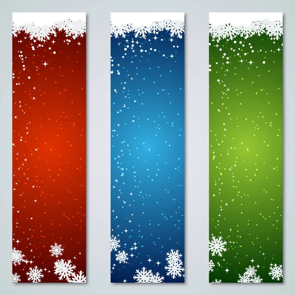 Kerst Nieuwjaar Verticale Vector Banners Collectie — Stockvector