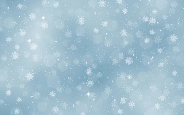 Noël Nouvel Fond Vectoriel Flou Avec Des Étoiles Des Flocons — Image vectorielle