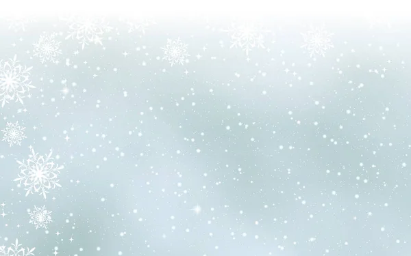 Navidad Año Nuevo Borroso Vector Fondo Con Estrellas Copos Nieve — Vector de stock