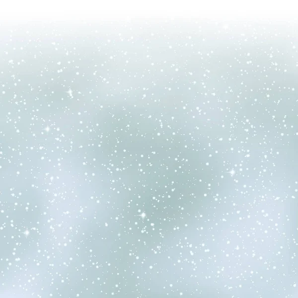 クリスマスと新年ぼやけたベクトル背景とともに星と雪の結晶 — ストックベクタ
