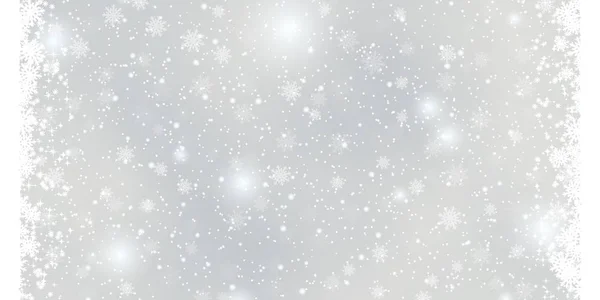 Navidad Año Nuevo Borroso Vector Fondo Con Estrellas Copos Nieve — Vector de stock