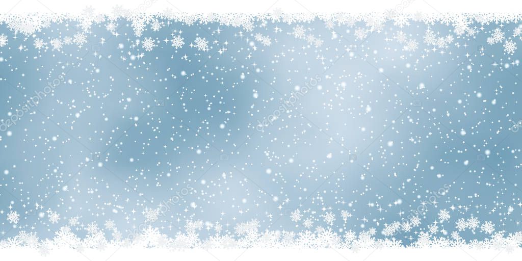 Christmas and New Year blurred vector background with stars and snowflakes
