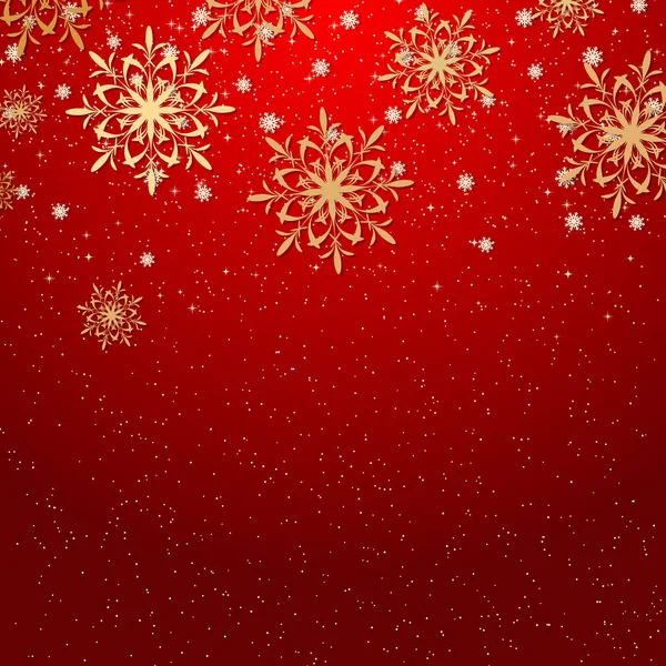 Navidad Año Nuevo Vector Fondo Con Estrellas Copos Nieve — Vector de stock