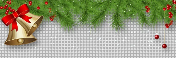 Plantilla Banner Vectorial Navidad Año Nuevo Roca Ramas Abeto Sobre — Archivo Imágenes Vectoriales